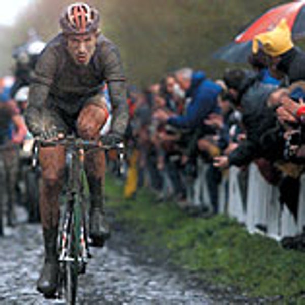 Lance's corporal: George Hincapie slogs it out in the Paris-Roubaix Race.