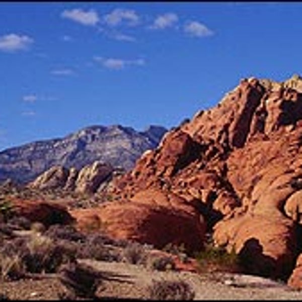 Rocky road: Red Rock's Calico Hills right and La Madre Mountains.