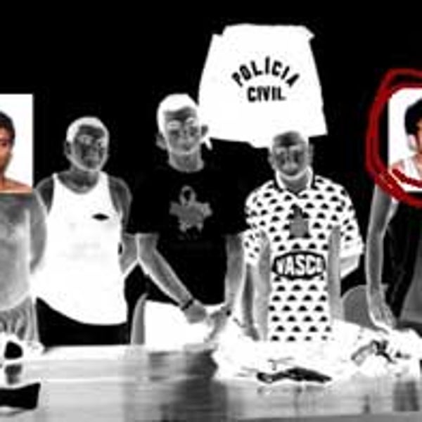 The Usual Suspects: Four of the men in this December 7 Macapá Police Lineup were charged in the Blake case: José Irandir Cardoso, far left; Reney Macedo, second from left; Ricardo Tavares, second from right; and Isael da Costa, far right.