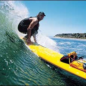 All aboard! Pro surfer Keith Malloy, west of Gaviota, California