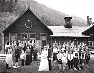 Cast and crew: the bride, the groom, and their best supporting actors convene at dunton hot springs