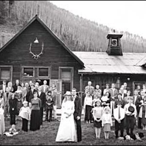 Cast and crew: the bride, the groom, and their best supporting actors convene at dunton hot springs