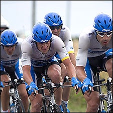 Lance Armstrong, George Hincapie, and the rest of the Discovery Channel team blasted through Tuesday's team time trial.