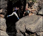 Low Arko GTX boots, Prospector Pant, and Kavu's mesh-vented Trailrunner
