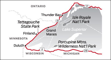Duluth, MN and Michigans UP Road Trip Map