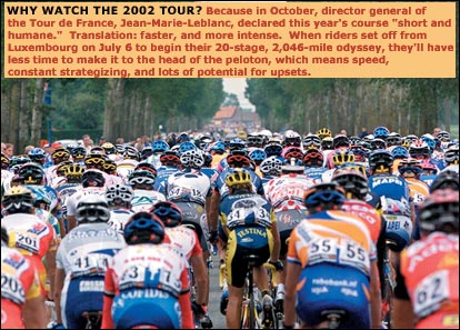 Traffic jam: TDF racers between Calais and Antwerp, July 2001