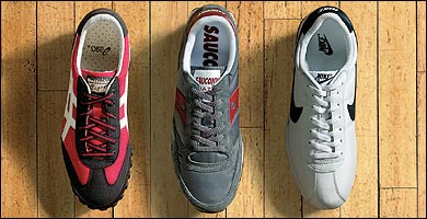 Asics Onitsuka Tiger Gantrai, Saucony Jazz X, & Nike Cortez