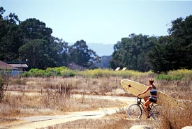 A UCSB student on a long break from the library