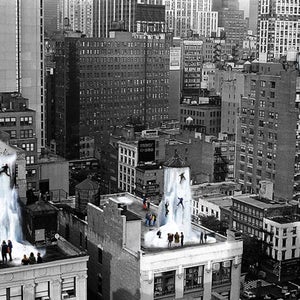 Urban ice-climbing walls