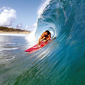 Recharge: pulling into a tube at Salsipuedes beach near Isabela, Puerto Rico