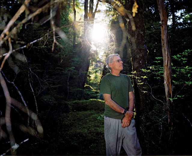 Fay near the cabin he built outside Ketchikan, Alaska