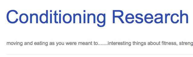 Conditioning Research