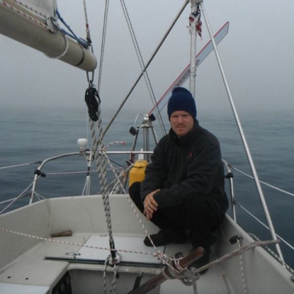 Rutherford aboard the St. Brendan
