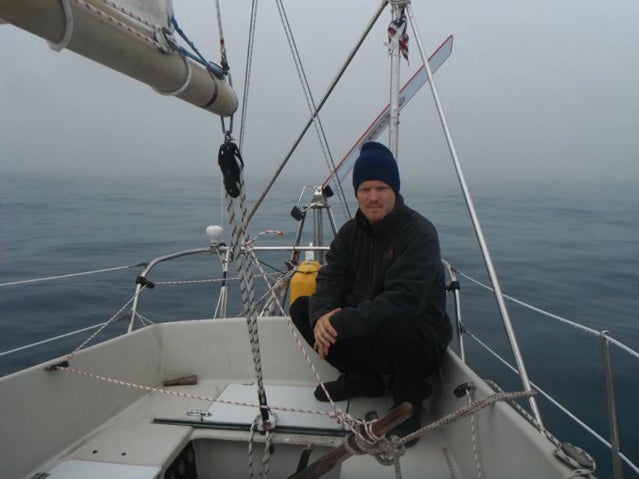 Rutherford aboard the St. Brendan