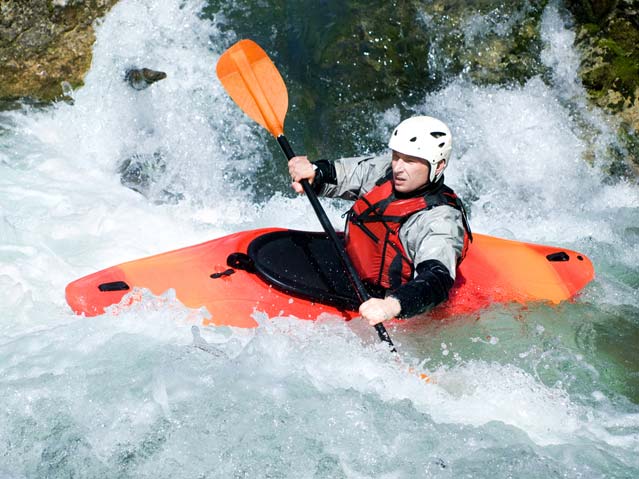Whitewater kayker