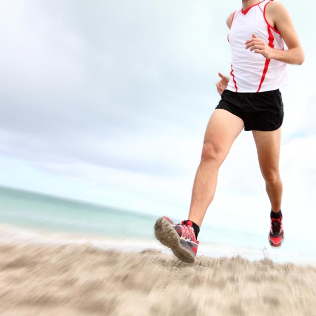 Running on the beach