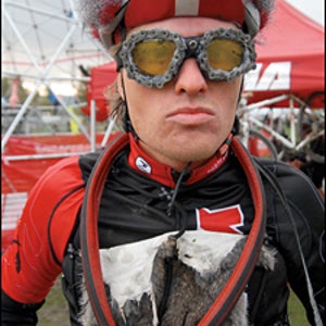 A racer at Portland's 2009 Single Speed Cyclocross World Championships