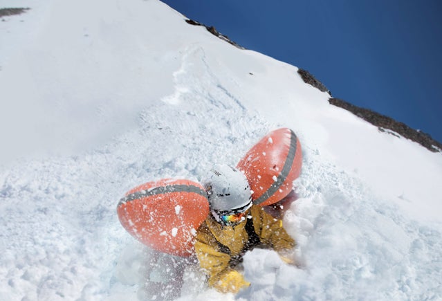 A deployed ABS avalanche airbag