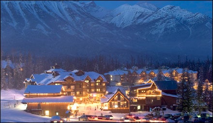 Fernie Alpine Resort at night, British Columbia
