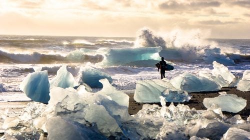 Cold weather surfing arctic surfing surfing photography Iceland Burkard OutsideOnline