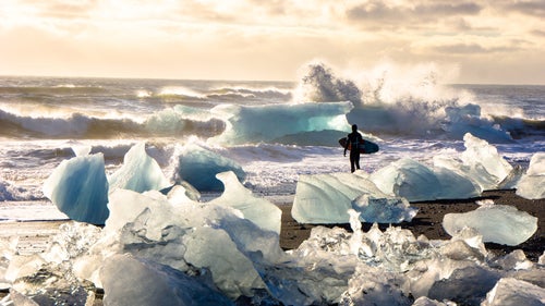 Cold weather surfing arctic surfing surfing photography Iceland Burkard OutsideOnline
