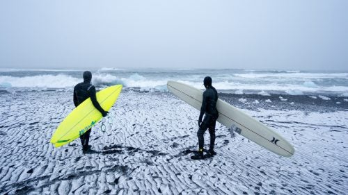 Cold weather surfing arctic surfing surfing photography Iceland Burkard OutsideOnline