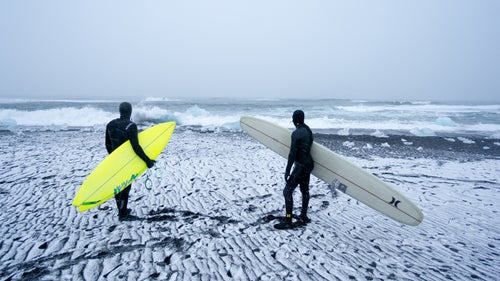 Cold weather surfing arctic surfing surfing photography Iceland Burkard OutsideOnline
