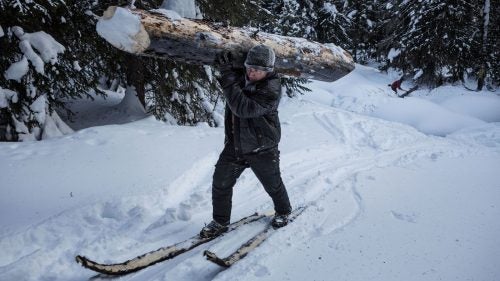 1 Person Blue China Climatologie Climatology Color Photography Colour Couleur Day D�isement Deforestation Ext�eur Exterior Hiver Kazakhs Mongols processed Sin Kiang Ski Skiing Winter Wood