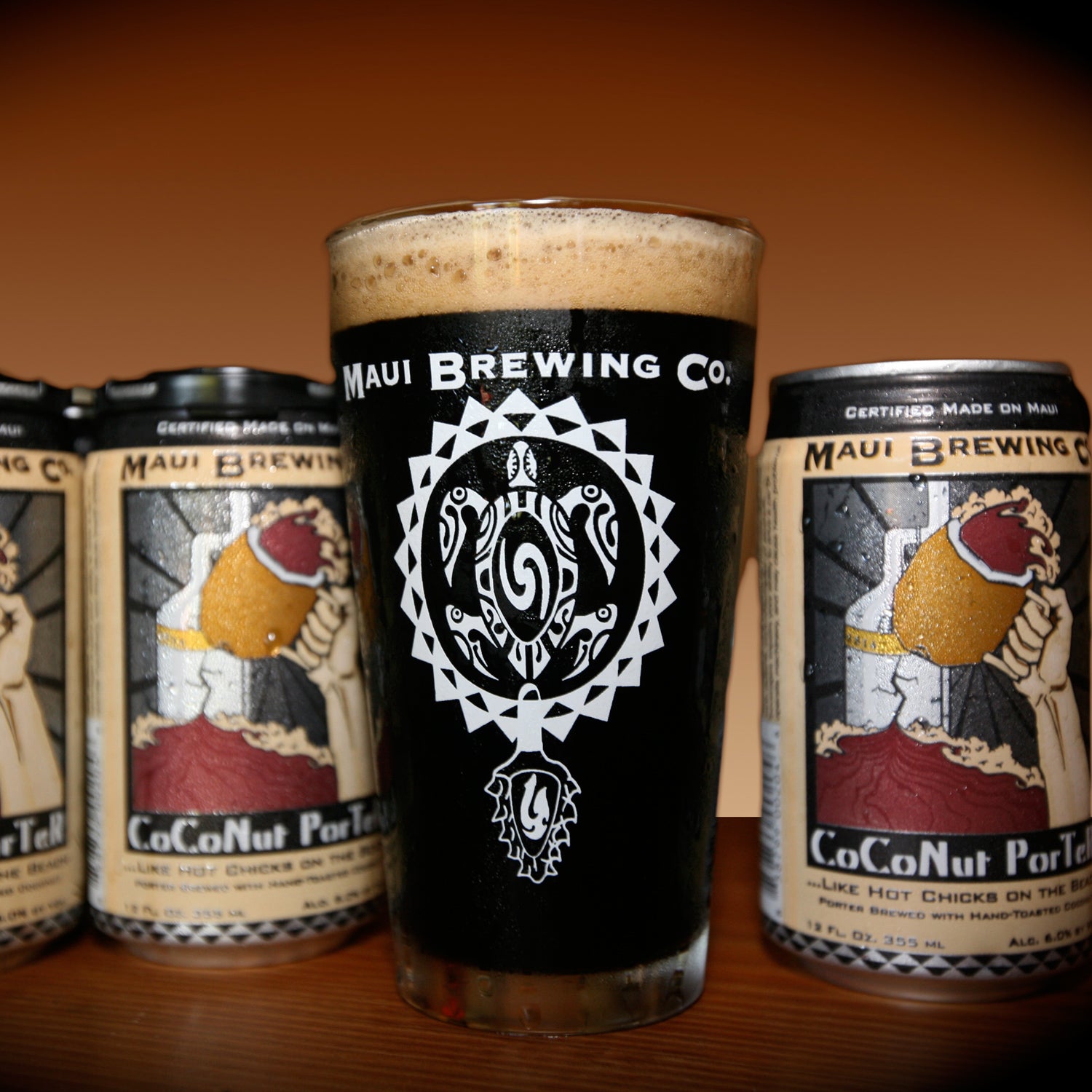 maui brewing coconut porter skiing canned beer outside winter