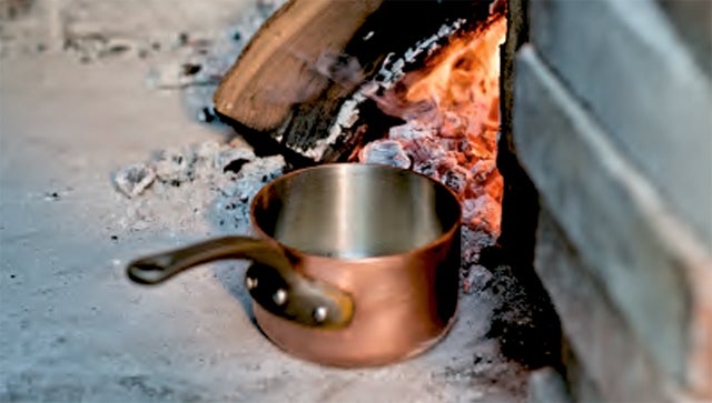 Use hot bricks as a stovetop for cooking.