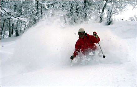 Skiing in Hokkaido, Japan