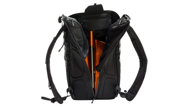 A backpack for backcountry snowboarders.
