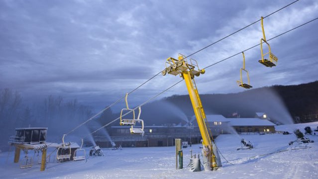 Making snow.