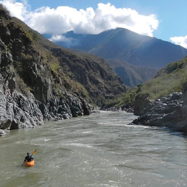 Rocky Contos's teammate James Duesenberry during their may descent of the Mantaro