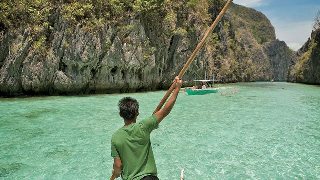 Island Palawan Philippines Pontoon boat tropical