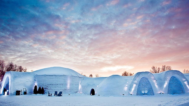 winter destinations montreal snow village quebec
