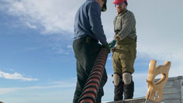 Jason Box coring Greenland snow.
