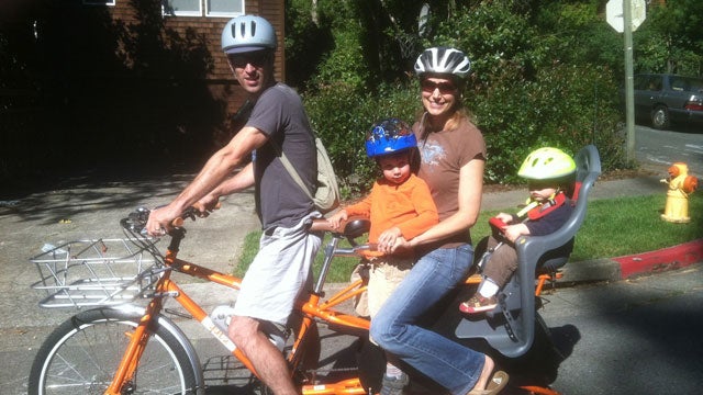 The author and family, off on another carless family adventure