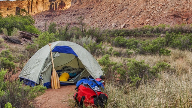 camping outside grand canyon hiking rafting toilet