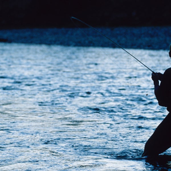 fly fishing cast net middle aged hobby mark singer sweet spot outside magazine fishing fly fishing bait river water dusk