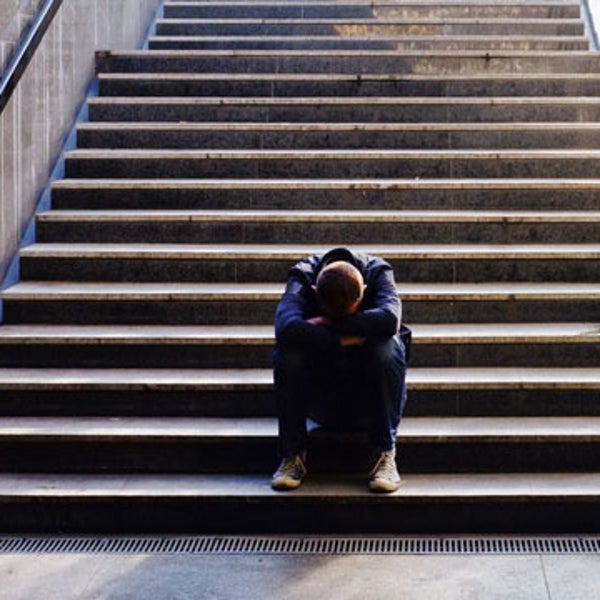 Depression, Person, Stairs,