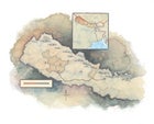 Illustrated Map of Nepal.