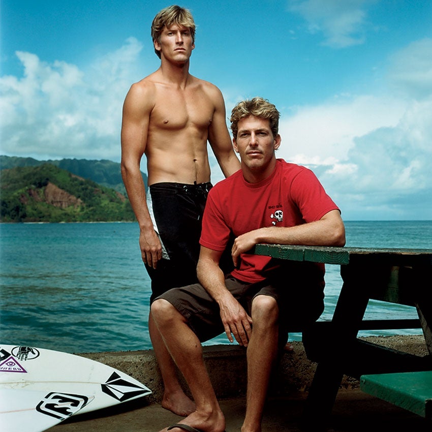 Andy Irons athlete brother Bruce Irons celebrity front view full length (composition) man outdoors portrait surfer