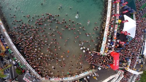An aerial view during the 2013 Ironman World Championship.