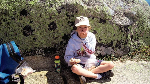 Angus Carter at eight hiking in Maine