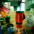 Hot chocolate ingredients at home.