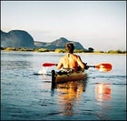 Mr.Stark, I presume: the author paddling the Lugenda, where Livingstone never made it
