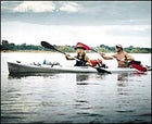 Rush hour on the Lugenda: Briggs and Wilson power toward a complete first decent.