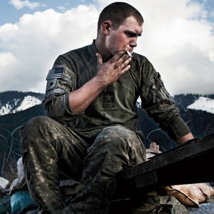 Adam Ferguson Afghan Afghanistan Asia Central Asia Joseph Moody Korengal Kunar South Asia South Central Asia Spc. Taliban U.S. US VII Valley adult anti-coalition army cigarette conflict destruction exterior hill hills insurgents male man men military mountain mountains outdoors outside portrait smoke smoking soldier soldiers specialist terrain troops violence war Adam Ferguson