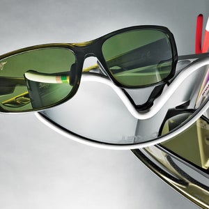 Shades worth shelling out for. From top left: Maui Jim Bamboo Forest, Rudy Project Airblast, Smith Tenet, and Oakley Special Edition Heritage Eyeshade.